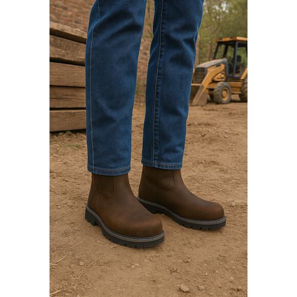 Wolverine Brown Leather Pull-On Work Boots Men’s 13 EW W10682 - Picture 15 of 16